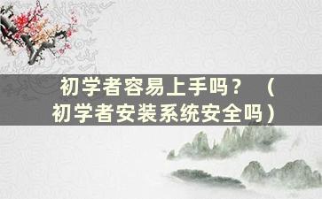 初学者容易上手吗？ （初学者安装系统安全吗）